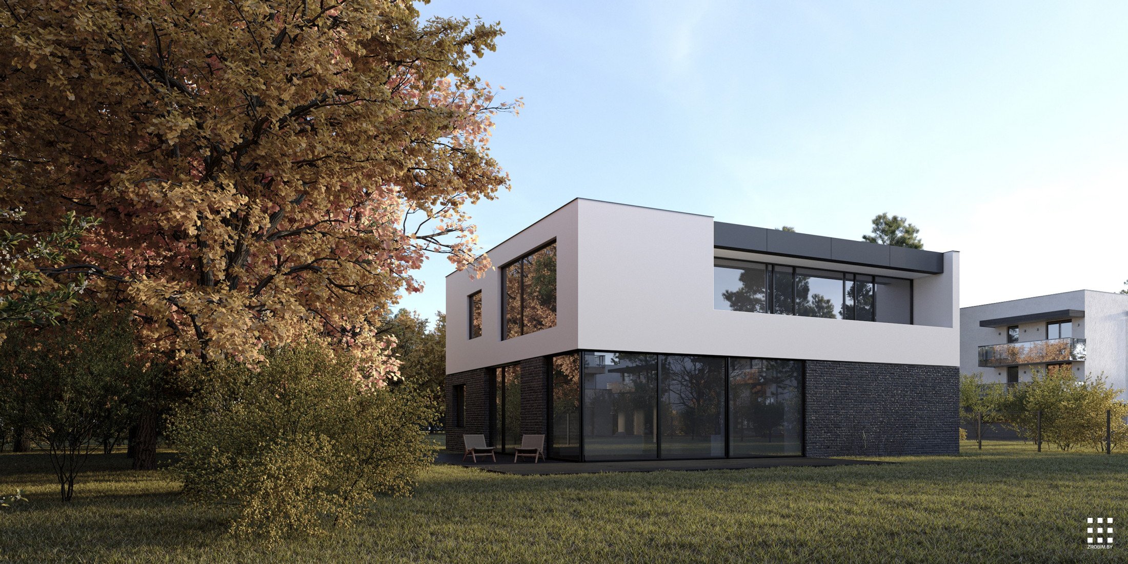 Современный двухэтажный дом